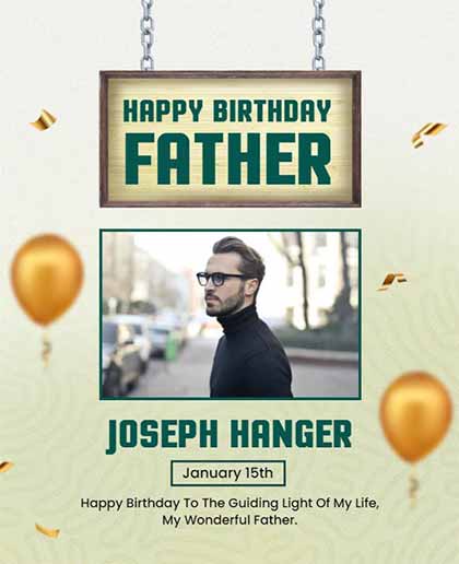 Modern Happy Birthday Father Flyer Template