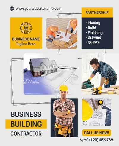 Vector Construction Flyer Template