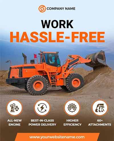Realistic Hassle-free Equipment Construction Flyer Template
