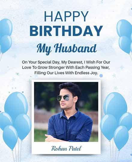 Simple Husband Birthday Wishes Flyer Template