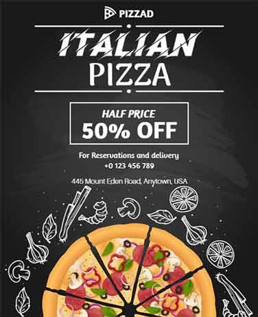 Creative Italian Pizza Offer Flyer Template