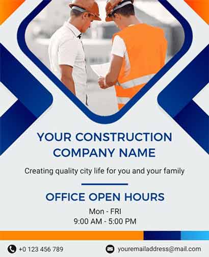 Artistic Construction Flyer Template