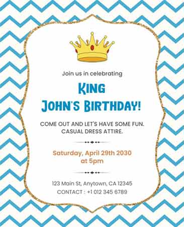 Minimal King Birthday Flyer Template