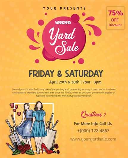 Grunge Yard Sale Flyer Template