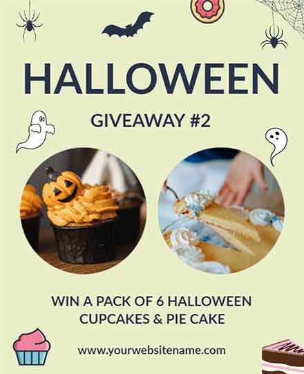 Festive Halloween Giveaway Bakery Flyer Template