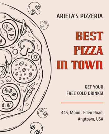 Hand Drawn Best Pizza Flyer Template