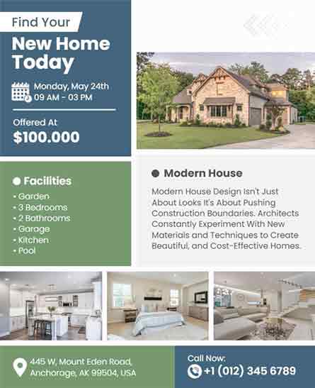 Creative Real Estate New Home Flyer Template