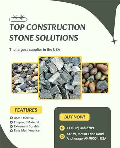 Minimalist Construction Stone Solutions Flyer Template