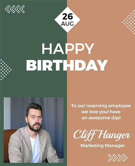 Minimal Employee Birthday Flyer Template