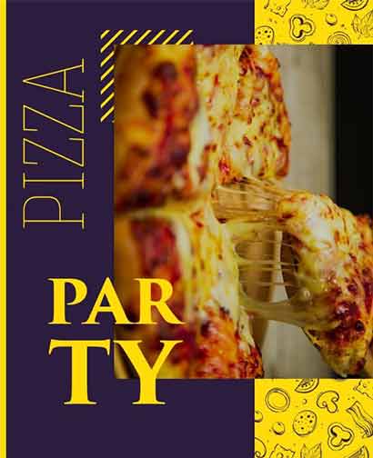 Minimalist Tasty Pizza Party Flyer Template