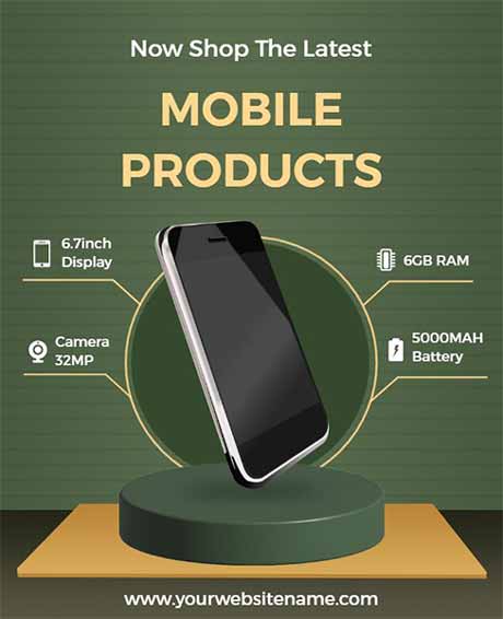 Vintage Mobile Products Podium Flyer Template