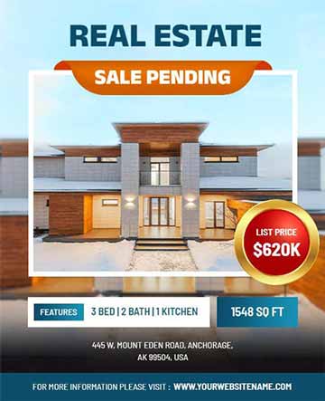 Modern Home Real Estate Sale Pending Flyer Template
