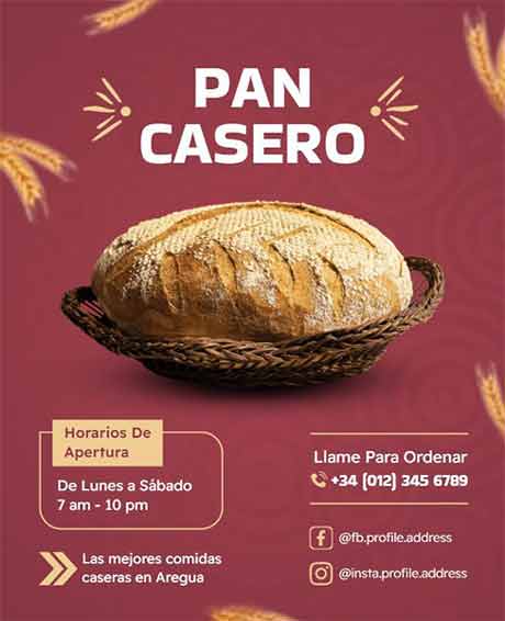 Rouge Vintage Pan Casero Flyer Template