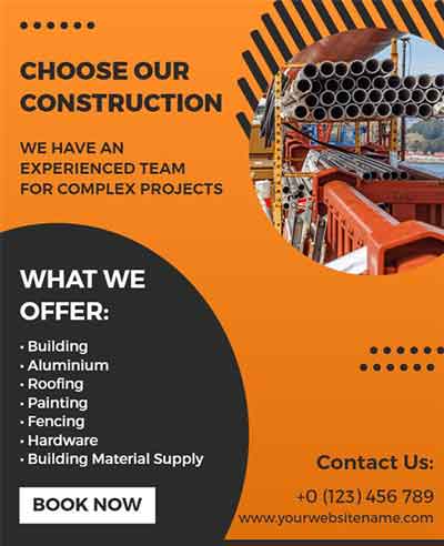 Gradient Construction Flyer Template
