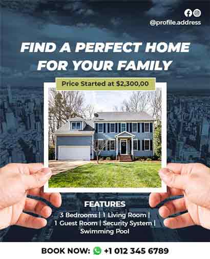 Blue Perfect Home Real Estate Flyer Template
