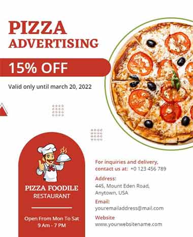 Elegant Pizza Advertising Flyer Template