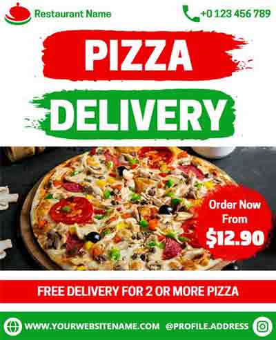 Vector Pizza Delivery Flyer Template