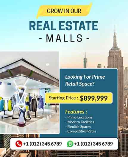 Real Estate Malls Marketing Flyer Template