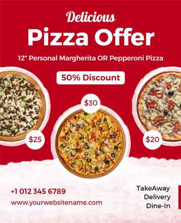 Vector Pizza Offer Flyer Template