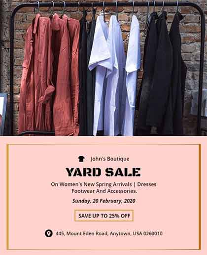 Realistic Yard Sale Flyer Template