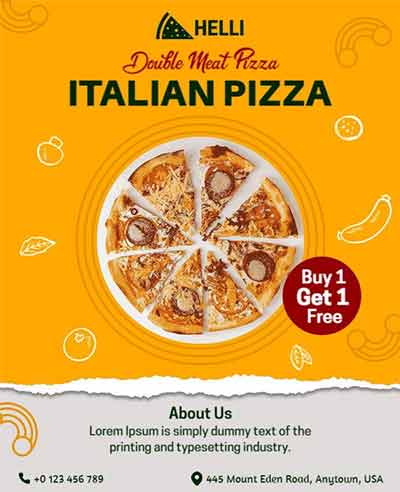 Minimal Stuffed Crust Pizza Flyer Template