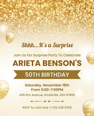 Elegant Surprise Birthday Party Flyer Template
