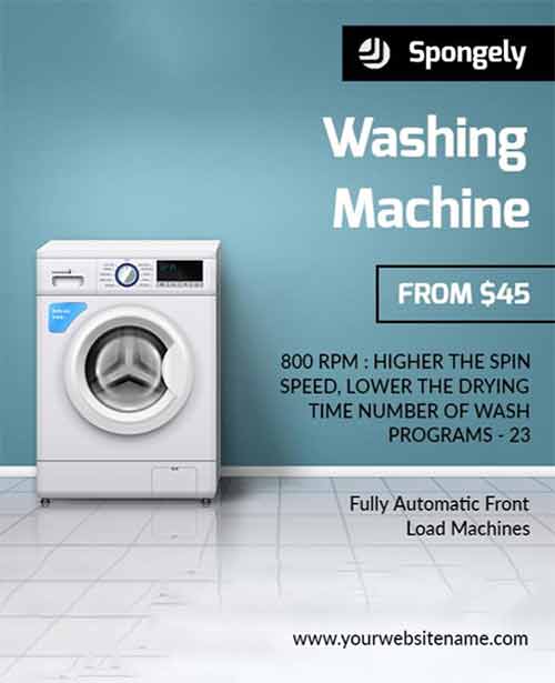Creative Washing Machine Flyer Template