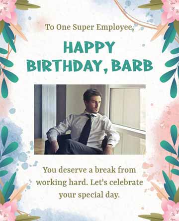 Floral Employee Birthday Flyer Template
