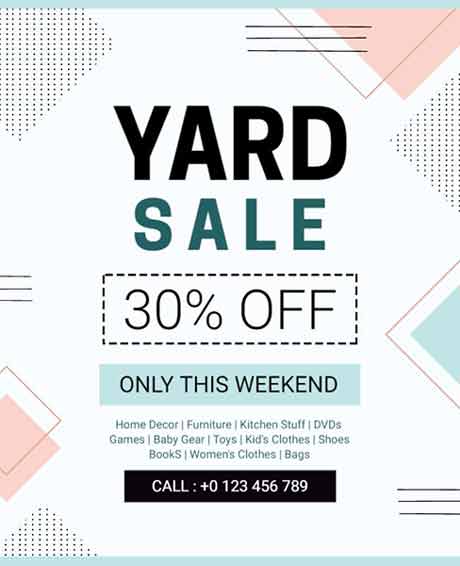 Pastel Weekend Yard Sale Flyer Template