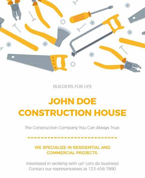 Minimal Construction Flyer Template