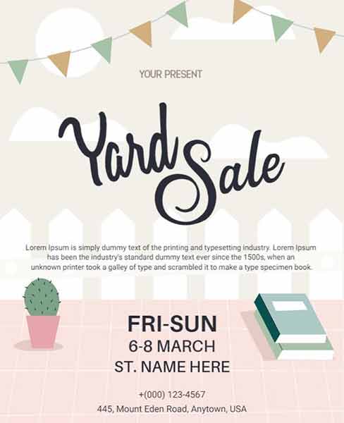 Minimal Yard Sale Flyer Template
