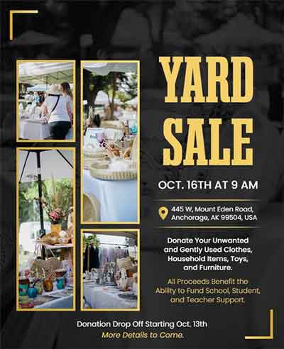 Photo Frame Yard Sale Flyer Template