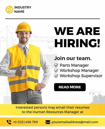 Vector Hiring Construction Flyer Template