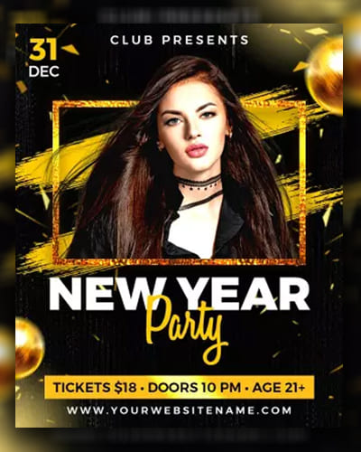 2023 New Year Party Invitation Flyer Template