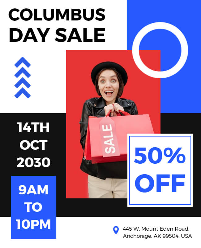 Columbus Day Sale Flyer Template