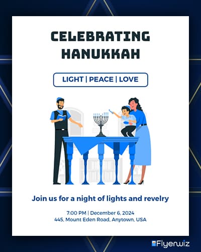 Family Hanukkah Celebration flyer