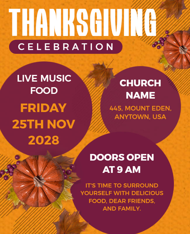 Thanksgiving Charity Event Flyer Template