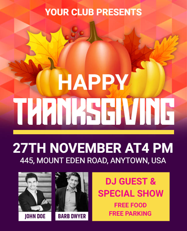 Thanksgiving Day Wishing Flyer Template