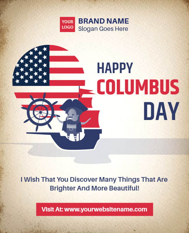 Traditional Columbus Day Flyer Template