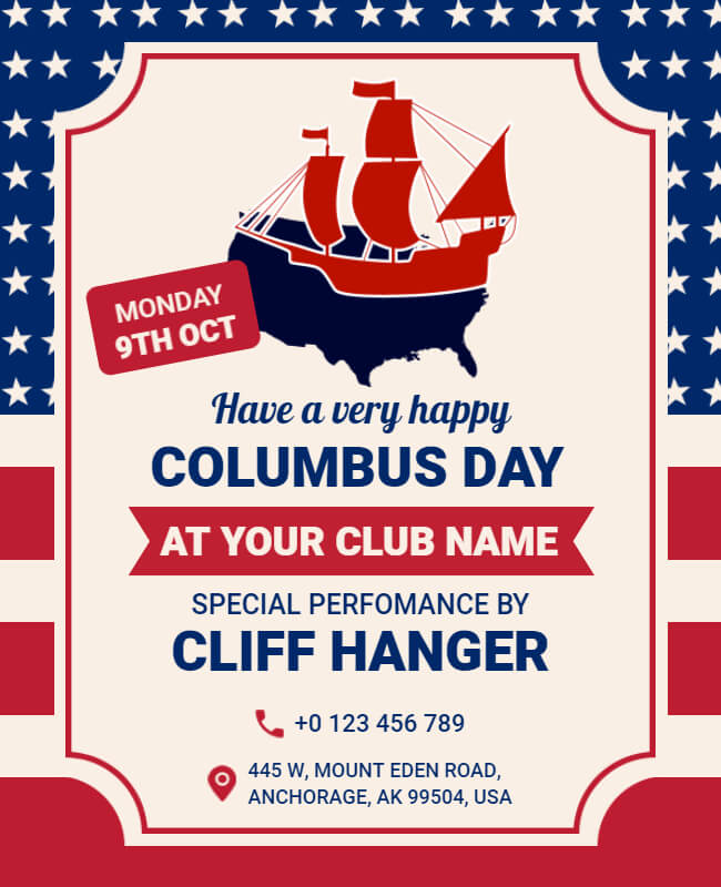 Traditional Columbus Day Flyer