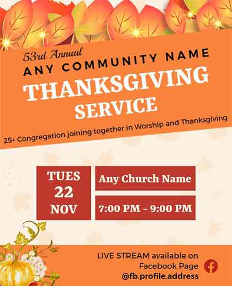 Creative Thanksgiving Service Flyer Template