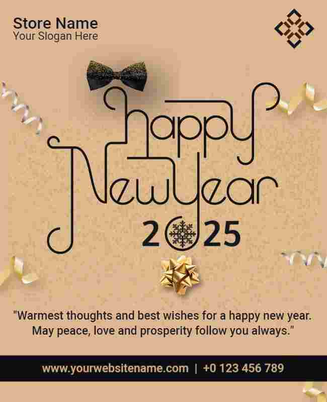 calico and laser new year party flyer template