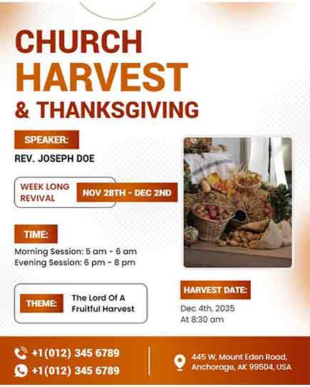 Gradient Church Harvest and Thanksgiving Flyer
