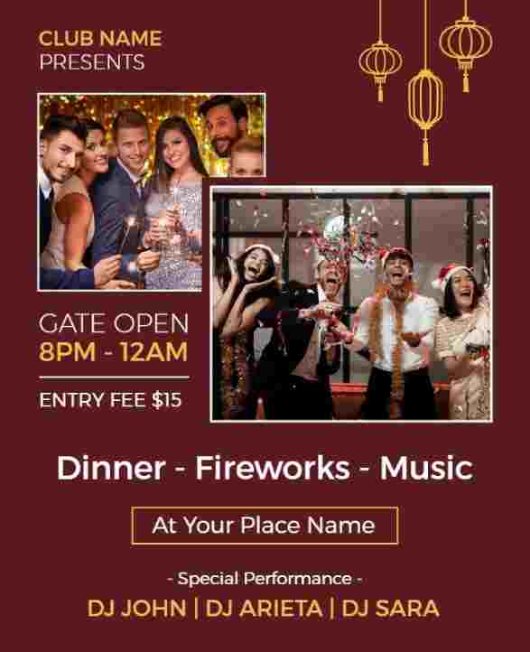 cocoa bean new year flyer template