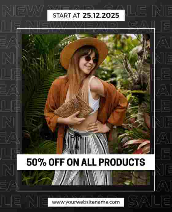 New year discount flyer template