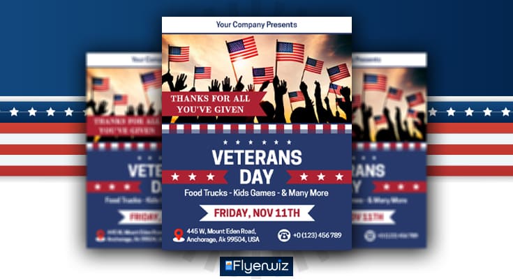 Company Name Veterans Day Flyer Design 