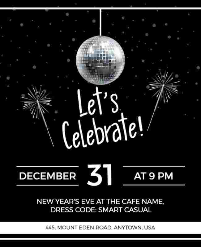 gun powder new year celebration flyer template