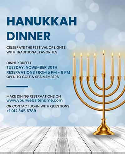 Hanukkah dinner flyer template