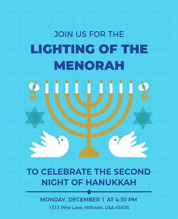 illustrative Hanukkah flyer template