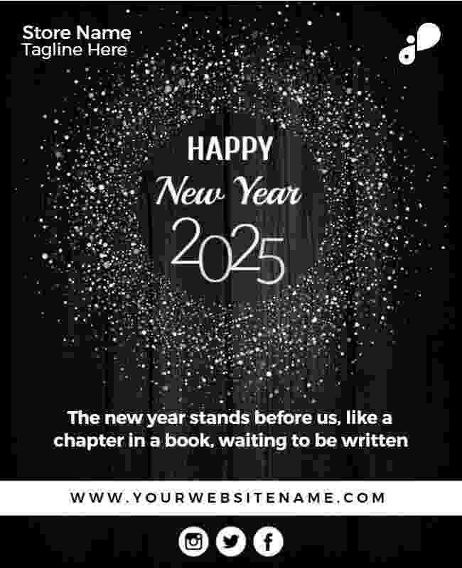 heavy metal new year flyer template